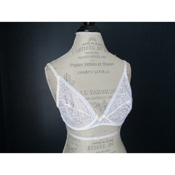 Vintage Jezebel Renee of Hollywood White Lace Backless Bra Size 36B - Picture 5 of 10